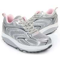 铁豹 健美塑身鞋时尚摇摇鞋Y10569_0406(银/灰/桃红/38)