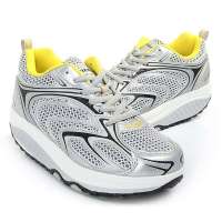 铁豹 健美塑身鞋时尚摇摇鞋Y10569_0408(银/灰/黄/38)