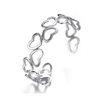 Lux-women-925银镂空手镯-心相依