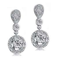 Lux-women-925银瑞士钻石耳坠-伊俏佳人
