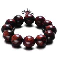 Lux-women-越南黄花梨大珠手链-感恩佛心20MM