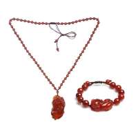 lux-girl-天然红玛瑙招财纳福貔貅手链+吊坠