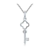 珂兰钻石心门之钥-四叶草18K金钻石吊坠