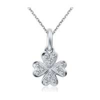珂兰钻石幸运四叶草18K金钻石吊坠