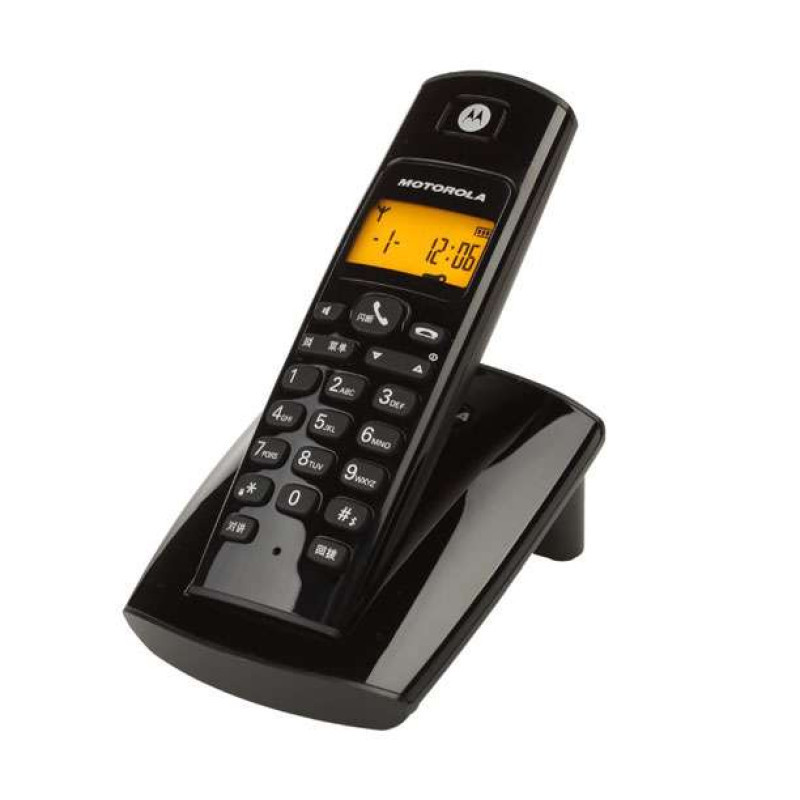 摩托罗拉 (MOTOROLA) D401C 2.4G数字无绳电话单子机主机远距离通话家用办公电话 (黑色)