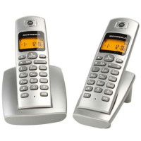 摩托罗拉 (MOTOROLA) D402C 2.4G 数字 无绳电话 (银色)