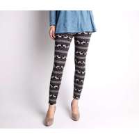 CK STORM 加厚雪花小鹿打底裤 黑底圣诞DLT612