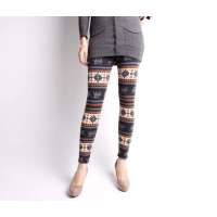 CK STORM 加厚雪花小鹿打底裤 黑麋鹿DLT613