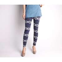 CK STORM 加厚雪花小鹿打底裤 蓝点雪花DLT622