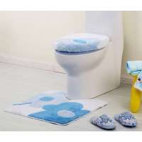 凯诗风尚浴室马桶花儿朵朵三件套 蓝色