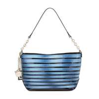 卓妮尔尚纹系列牛皮单肩包CRN-080G蓝