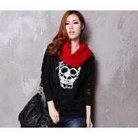 HSTYLE/韩都衣舍 韩国春装新款女装蕾丝骷髅T恤JZ0011黑色(均码)
