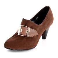 皮尔世绅经典设计牛皮女鞋深口单鞋710201驼色(38)