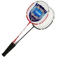 伊克世宝纤维羽毛球拍红/灰