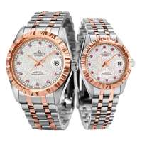科因沃奇 Coinwatch皇家系列全自动机械镶红宝石情侣对表C103RSV&C104RSV