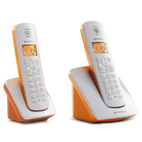 摩托罗拉(MOTOROLA) C402C 数字双无绳电话(橙色)