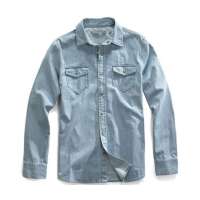 佐丹奴男装蓝调怀旧牛仔衬衫01042044(浅蓝色/中码)