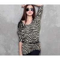 HSTYLE/韩都衣舍 韩国春装新款蝙蝠袖针织衫GY0375象牙色(均码)