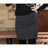 HSTYLE/韩都衣舍 新款纯色毛呢短裙D9214灰色(L)