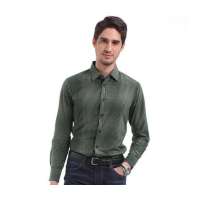 POLO VILLAE商务休闲男士绿色修身长衬PFCAMADCF921(48)