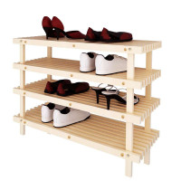 慧乐家松木四层鞋架33005