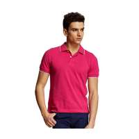 olomo欧莱诺男装简洁时尚短袖POLO衫玫红(XL)112111052352