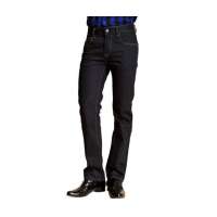 olomo欧莱诺男装修身中腰直筒牛仔裤黑色(30)112131019030