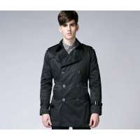 GENIOLAMODE男装经典时尚风衣093011002(黑色L)GLM