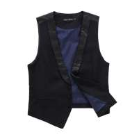 GENIOLAMODE男装时尚大领马甲121021003(黑色S)GLM