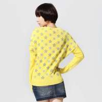 唐狮 女圆领印五角星蝙蝠袖线衫111321043110明黄(M)