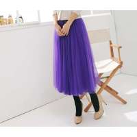 HSTYLE/韩都衣舍 韩国春装新款女装纯色蓬蓬裙半身裙DM0527紫色(均码)