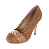 皮尔世绅单鞋新娘鞋高跟真皮女鞋卡其123201(36)