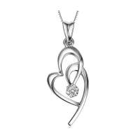佐卡伊1分PD950钯金钻石吊坠-心有灵犀