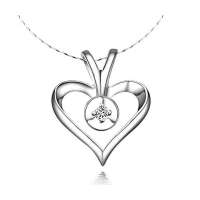 佐卡伊2分18K白金钻石吊坠-我心依旧