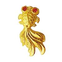 佐卡伊千足金红宝石吊坠-年年有余