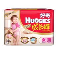 好奇(Huggies)装成长裤女宝宝大号L18片(10-14kg)