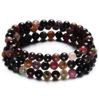 Lux-women-3A级天然碧玺手链3条-旺事业旺爱情5-6MM