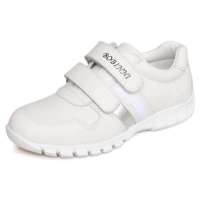 博宾尼双搭带儿童皮鞋真皮学生款牛皮运动鞋B90058(白)31码