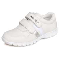 博宾尼双搭带儿童皮鞋真皮学生款牛皮运动鞋B90058(白)32码