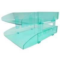 美都(METRO) 可移动式双层文件盘 3801D CG(透明绿)