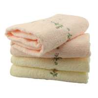 金号赤金素色螺旋绣花枕巾4201H黄