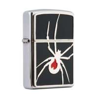 ZIPPO打火机21023 火焰蜘蛛 镀铬徽章