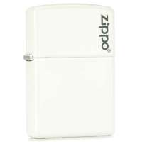 ZIPPO打火机214ZL 白色哑漆ZIPPO标志