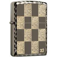 ZIPPO打火机SC1292 黑冰方格-2 黑冰蚀刻凿边工艺