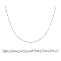 戴维尼 白18K金水波纹链