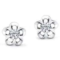 戴维尼 耳际蜜语 白18K金钻石耳钉