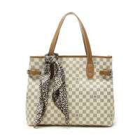 阿尔法·阿蒂斯特格调系列牛皮丝巾单肩包AHD1009B米黄格纹