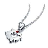 珂兰钻石灵龙-灵龙之恋925银镶红宝石吊坠