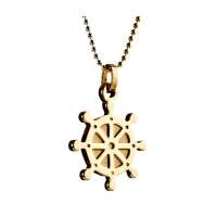 梦克拉钨金吊坠-金色舵轮