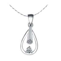 钻石凤凰 18K金白总重9分钻石吊坠 祝福